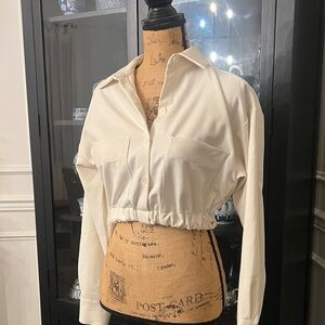 Zara Cream Button-Down Women's Shirt